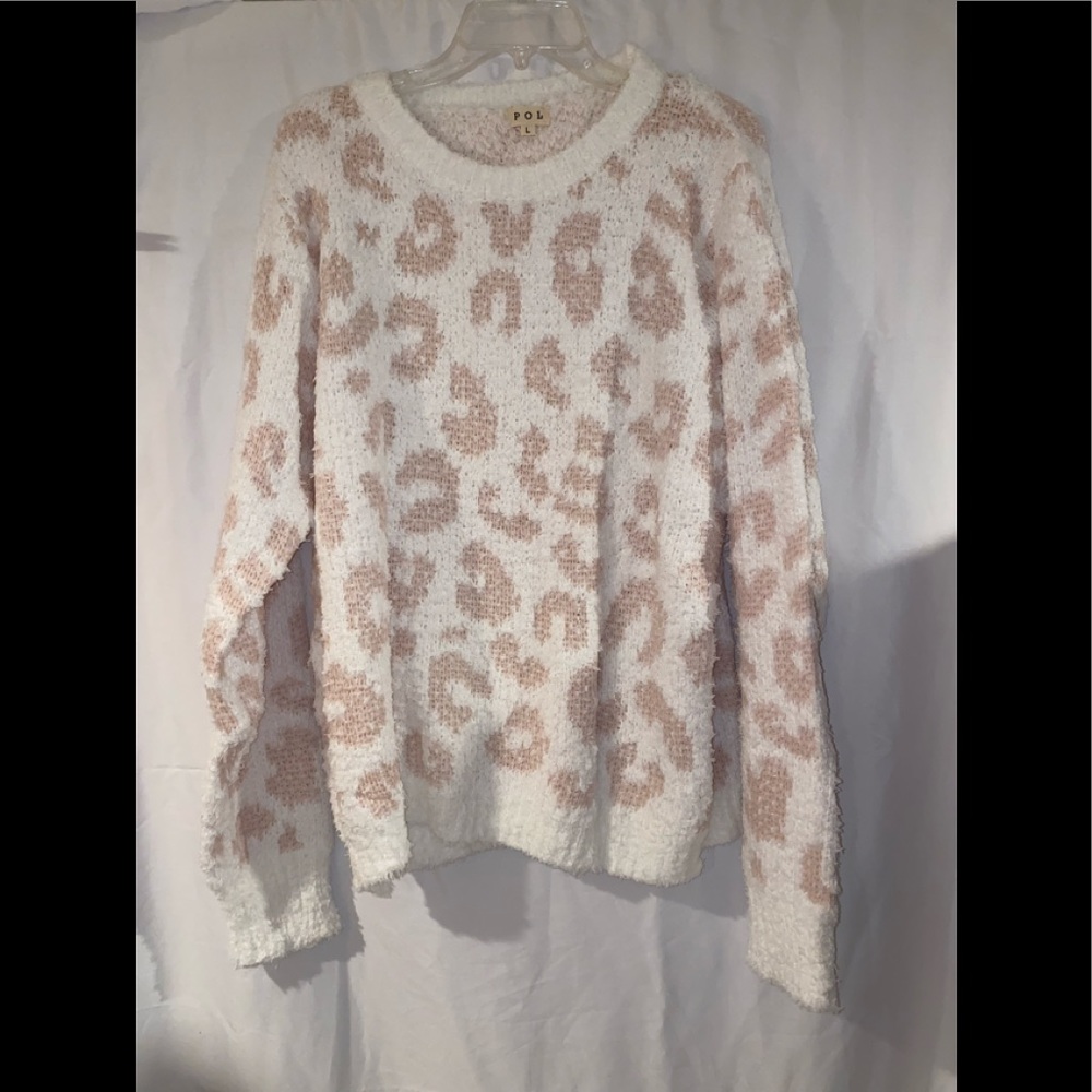 POL Pink Leopard Print Sweater